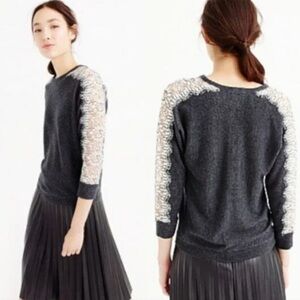 J. Crew Sweater with Lace Sleeves
